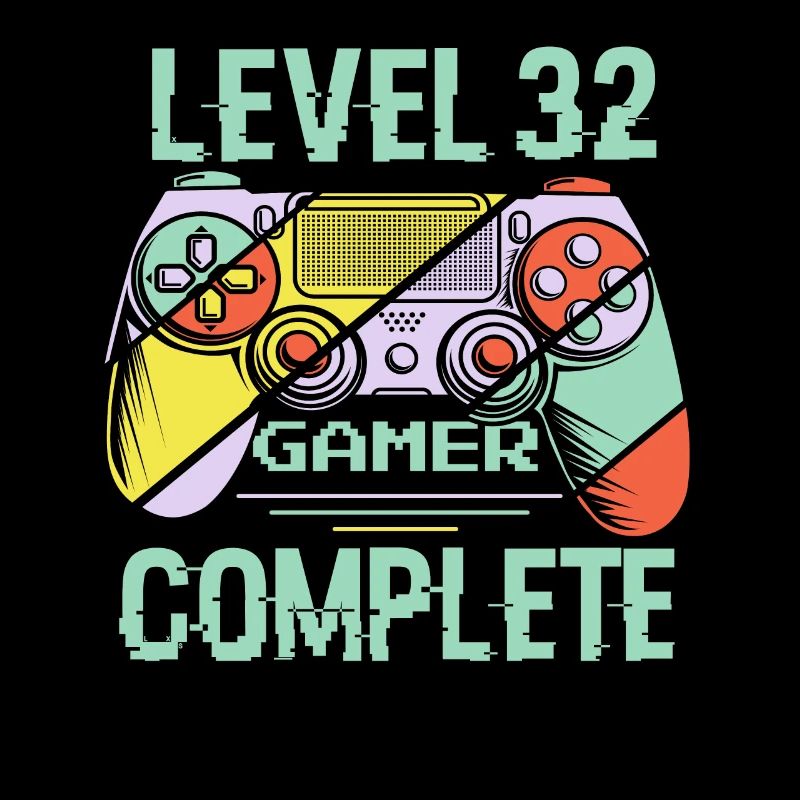 Niveau 32 complète 32 Ans Gamer Level 32 Complete