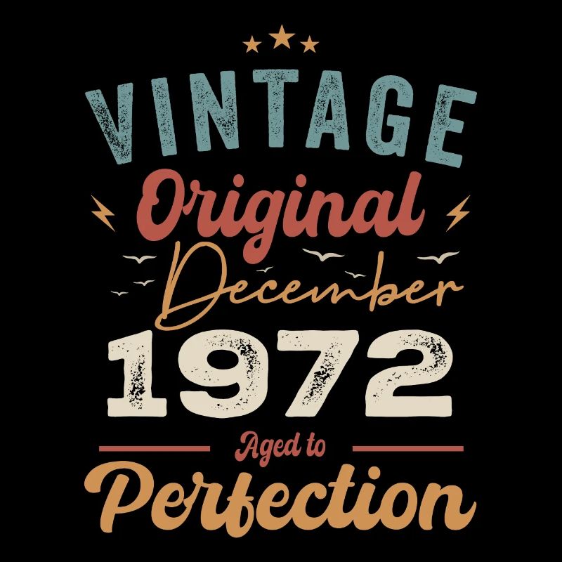Vintage Geburtstag - Dezember 1972 - Geschenkidee