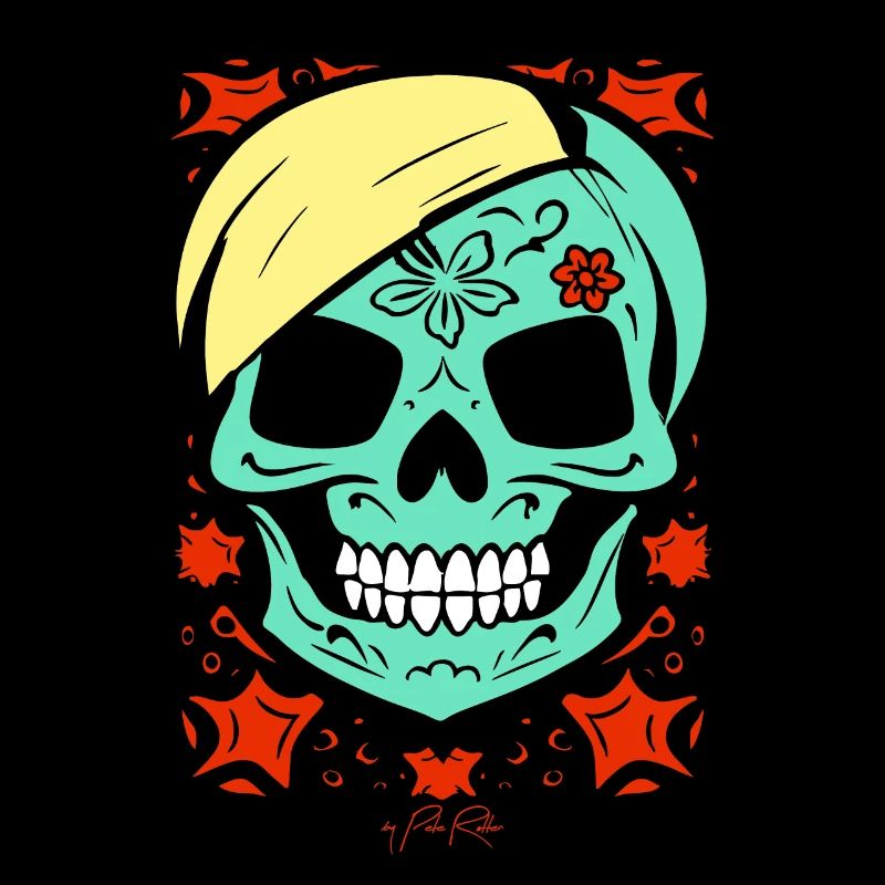 Le crâne de fleur est si mignon, crâne de zombie