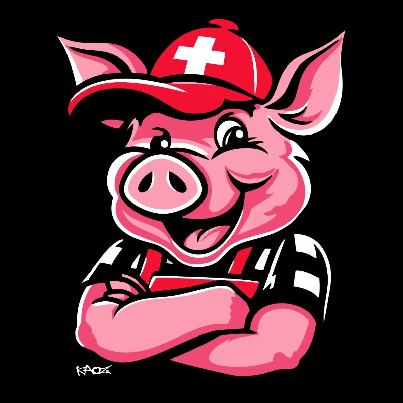 Flagge und Schweizer Schweiz Schwein