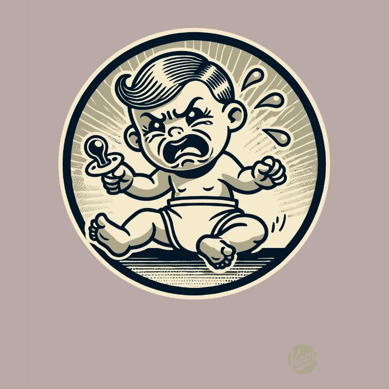 Dessin animé rétro gâté petit bébé