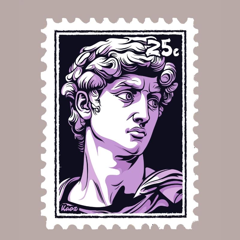 David de Florence Timbre-poste – Classique en violet