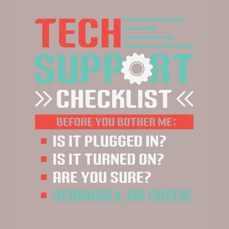 Funny Tech Support Checkliste Helpdesk