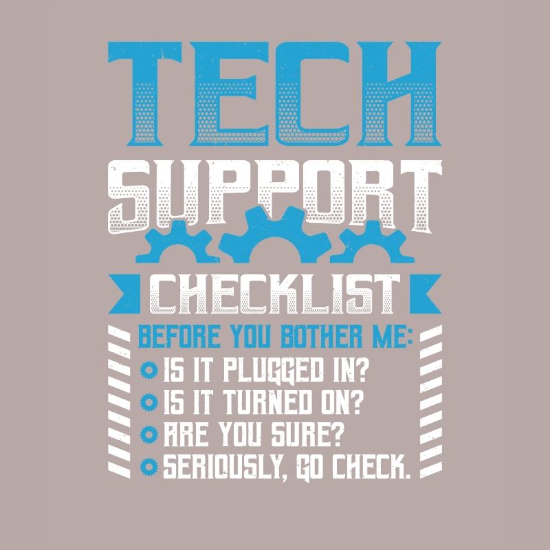 Funny Tech Support Checklist Helpdesk
