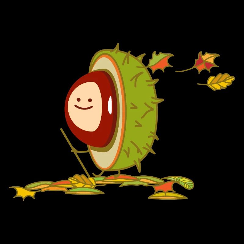 Le châtaignier drôle se promène à l’automne