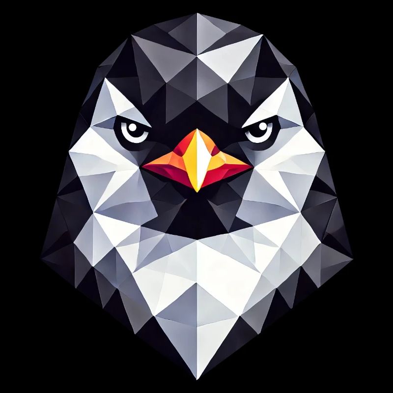 Penguin geometric style stubborn portrait