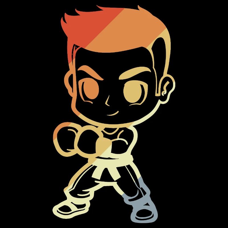 Kickboxer Junge Cartoon