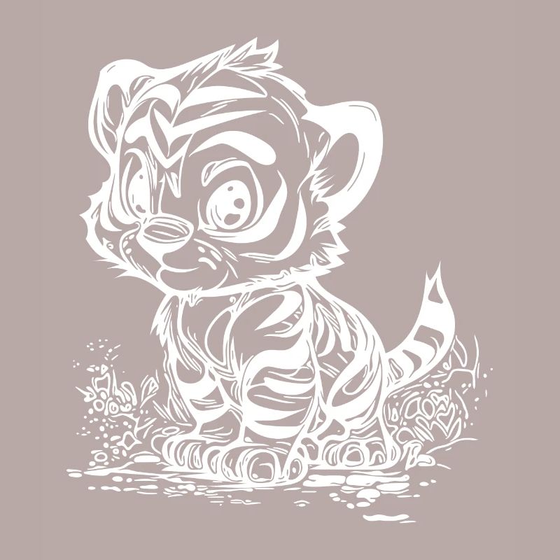 Cute little tiger with cute stripe pattern