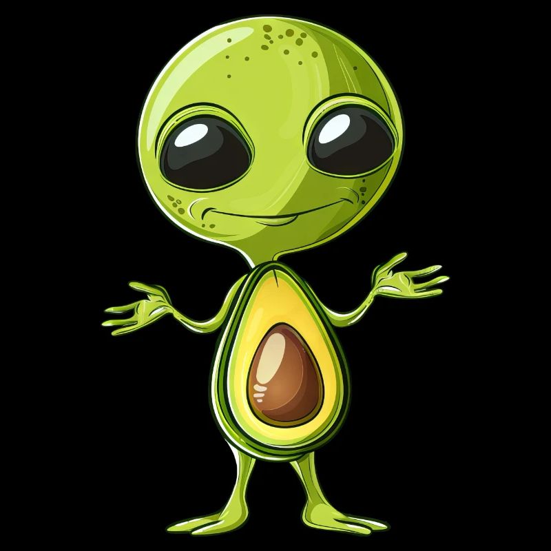 Cooler Alien Avocado mit Sonnenbrille Design