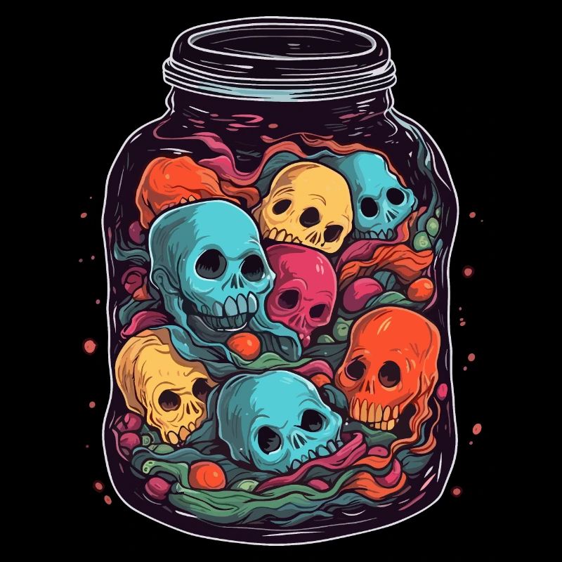 Ghost in a Glass Ghost Horror Skull Souls