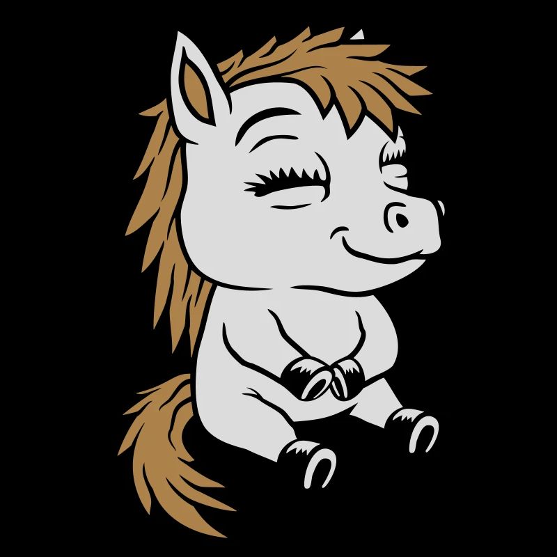 Kleines sitzendes Comic Pony