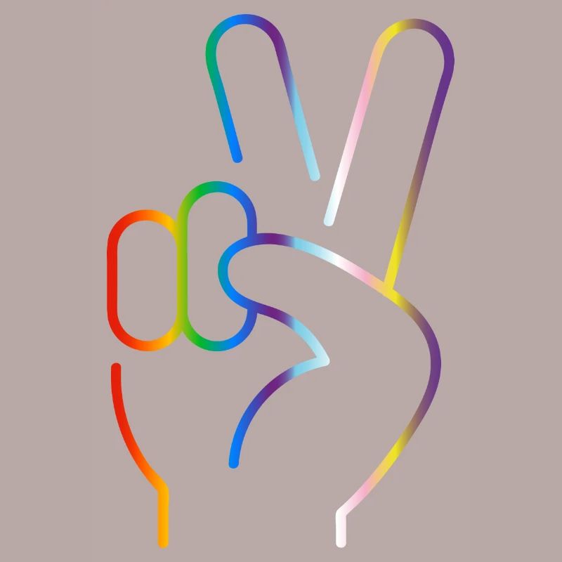 Signe de paix 2 doigts progrès fierté drapeau couleurs