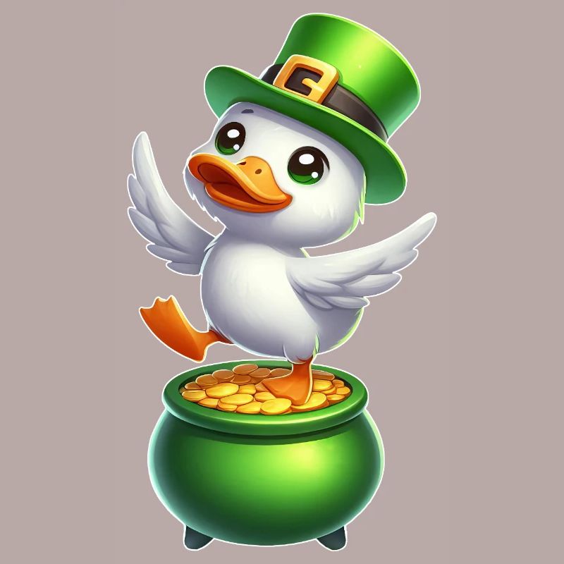 Doux Canard De La Saint-Patrick Chapeau Haut de Forme Trèfle
