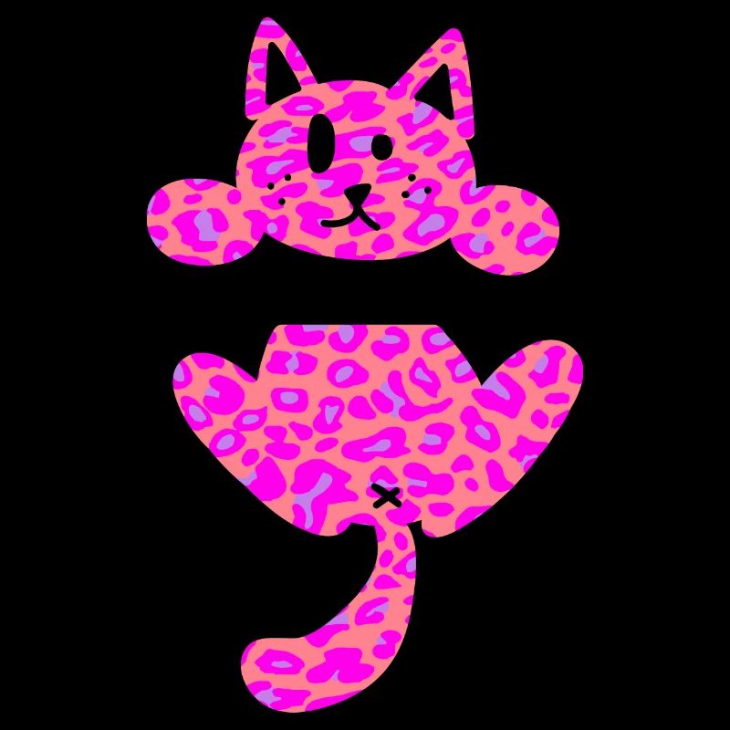 Chat mignon léopard punk rose