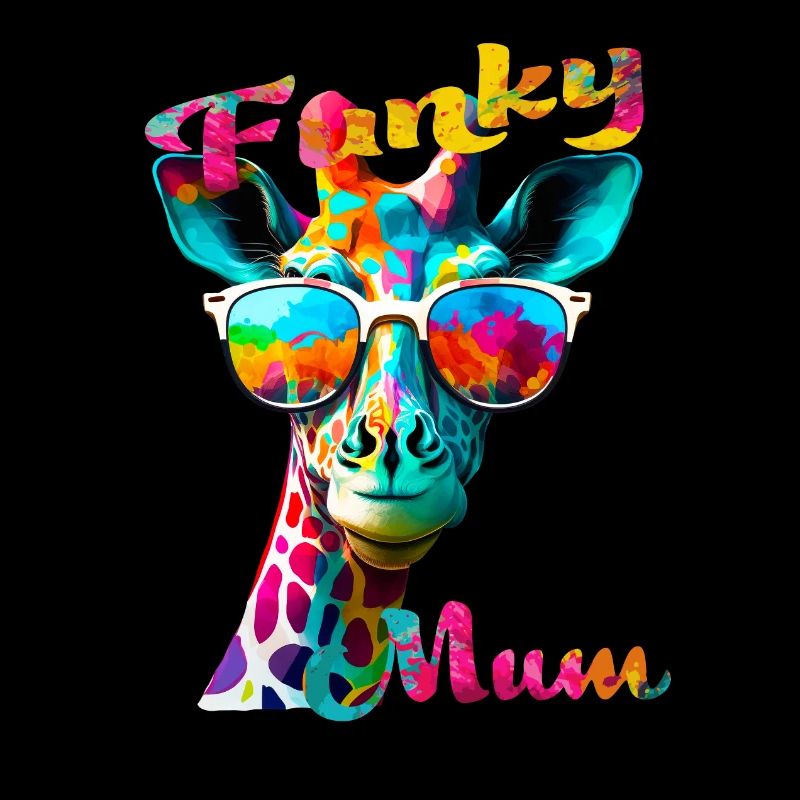 Funky Mama. Geburtstag, Muttertag. Giraffe