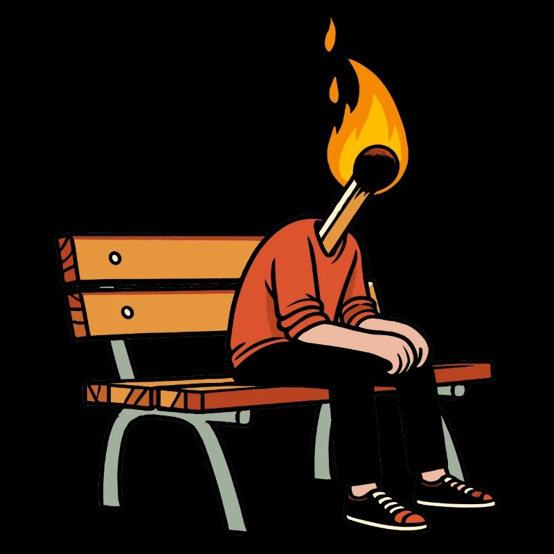 Match Head Man Thoughts Work Banc de tous les jours