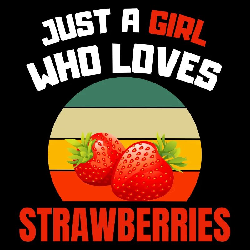 Sommer Frucht Mädchen Geschenk Retro Erdbeere