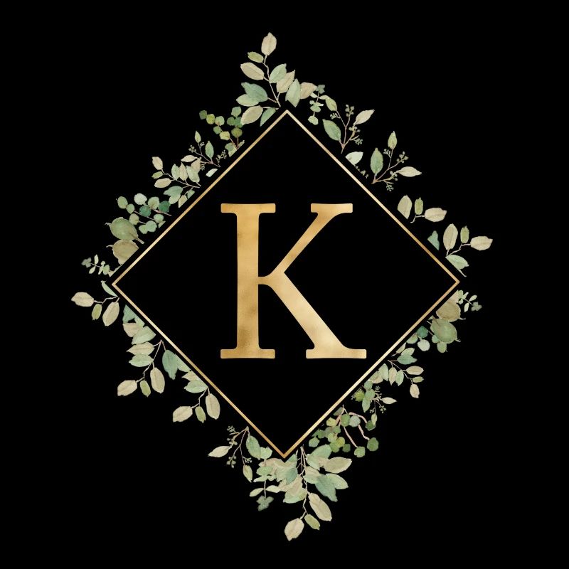 K monogramme Couronne d’Eucalyptus
