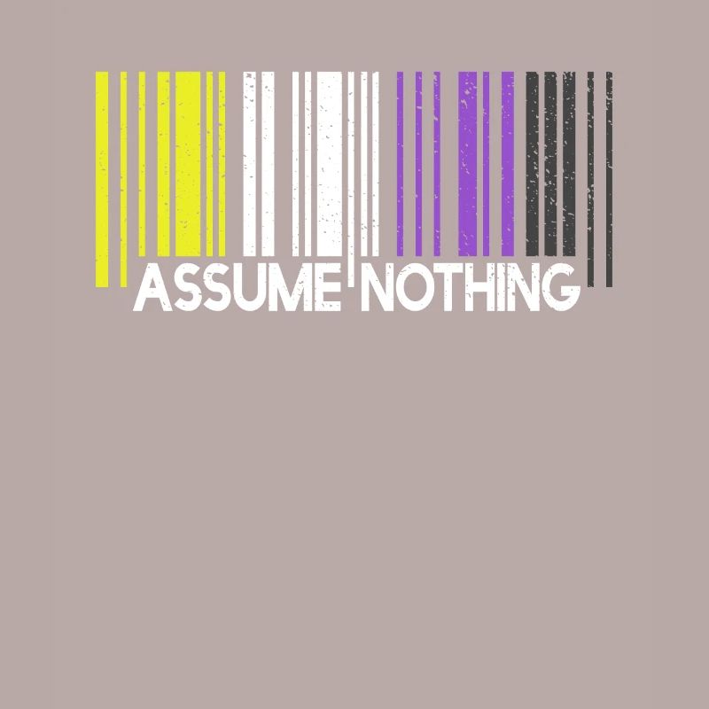 Assume Nothing Nonbinary Flag Barcode Enby