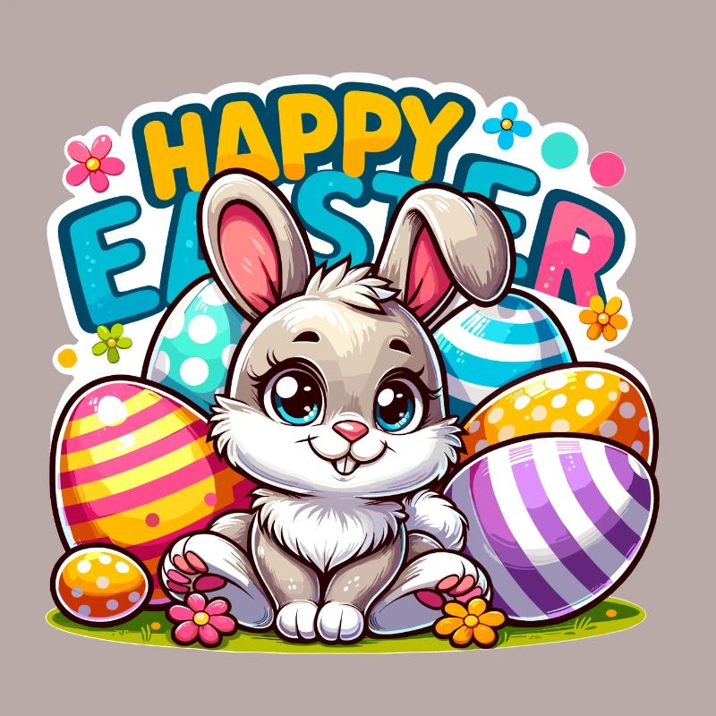 Happy Easter - Easter Bunny Illustration