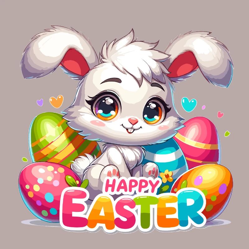 Joyeuses Pâques - Illustration de lapin de Pâques