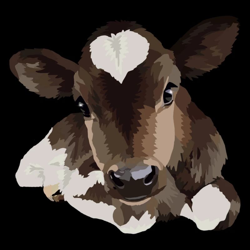 Petite vache allongée