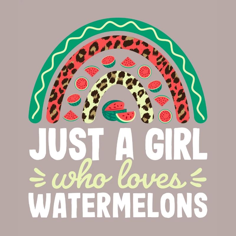 Mädchen, das Wassermelonen liebt Sommer Regenbogen Leopard