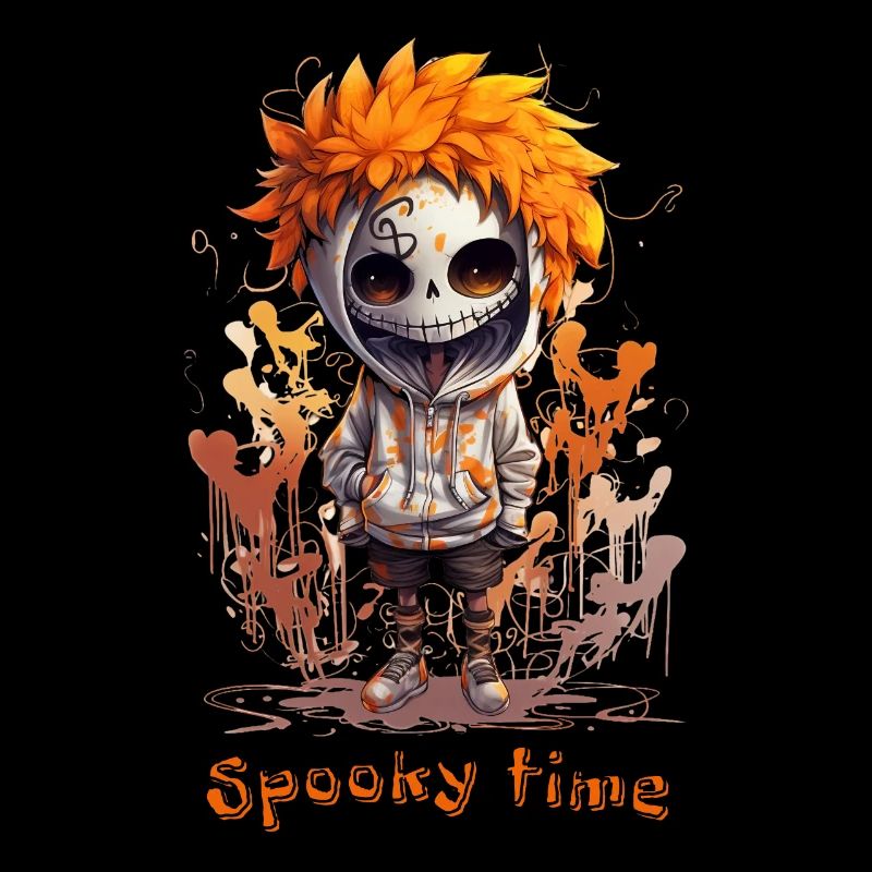 Spooky time Halloween Ghost Time Skeleton Ghost