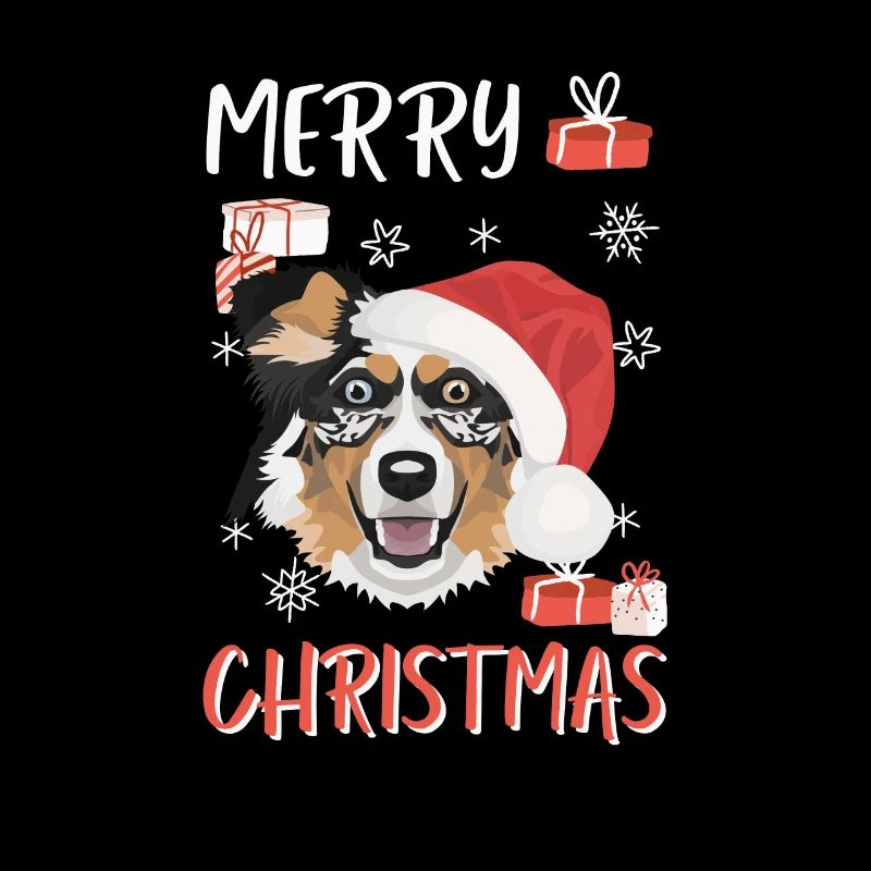 Australian Shepherd Merry Christmas