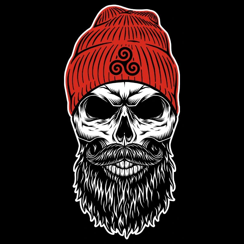 Bonnet Rouge Tête de mort avec Triskell