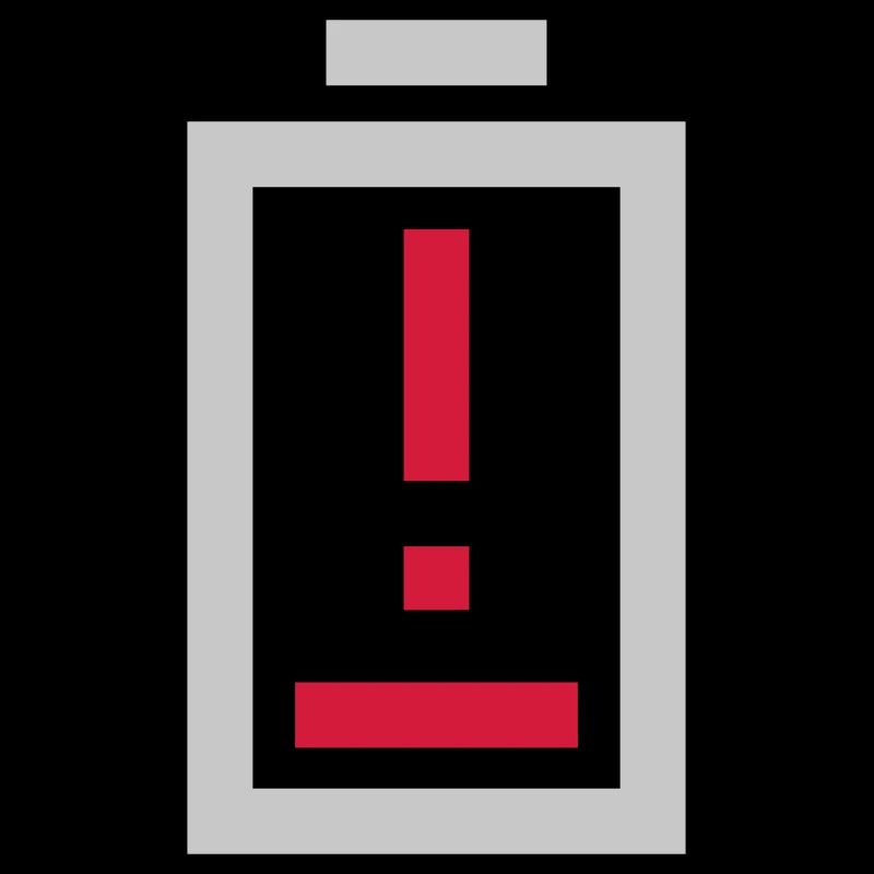 Exclamation point battery no power