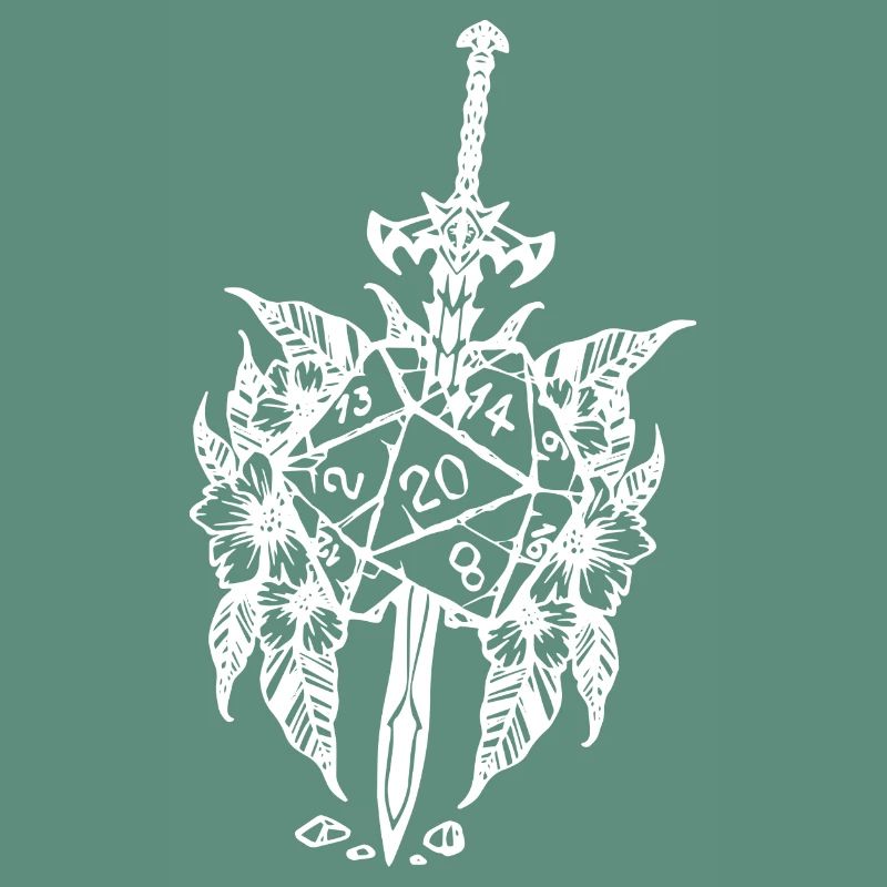 D20 rpg game épée fleur