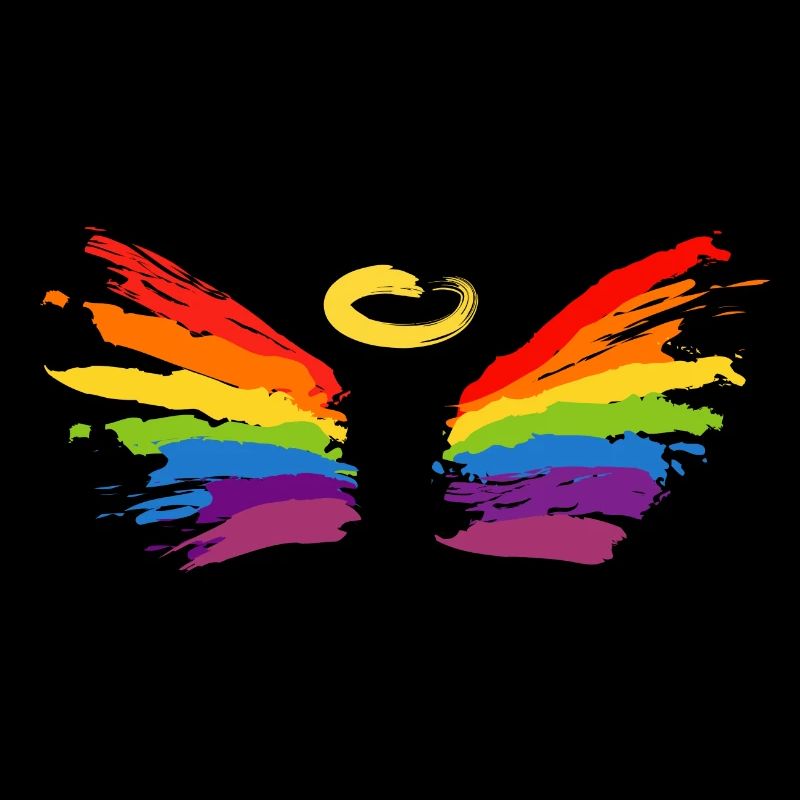 Gemaltes Engel-Design in Regenbogenfarben
