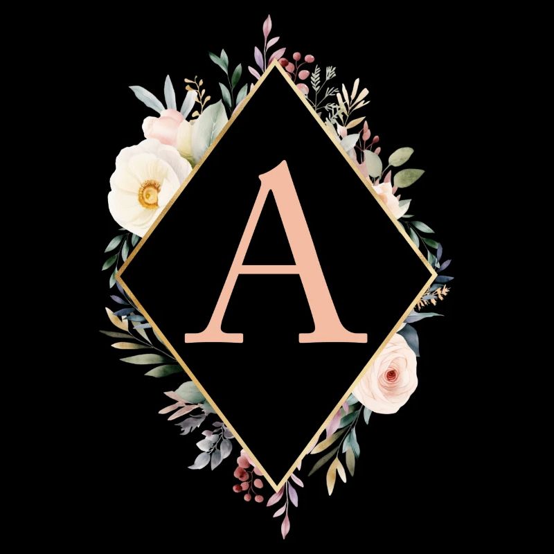 A Monogram, Floral, Boho