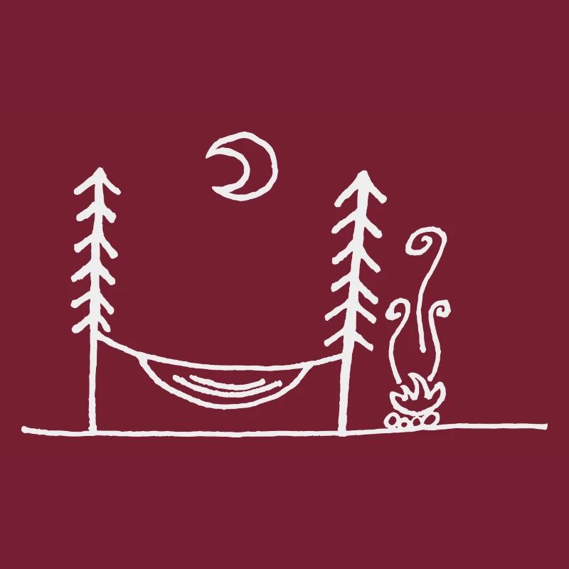 Hammock, campfire & moonlight