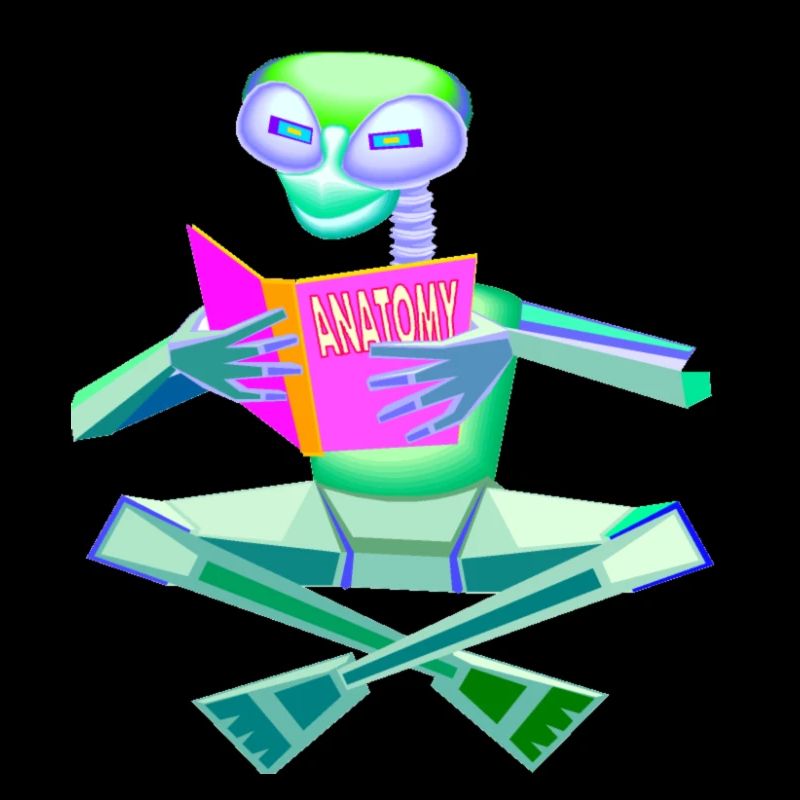 Robot Alien Studying Anatomy - 90s / Y2K / Future
