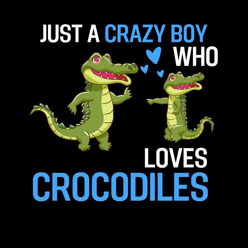 Nur ein verrückter Junge Tier Geschenk Krokodil