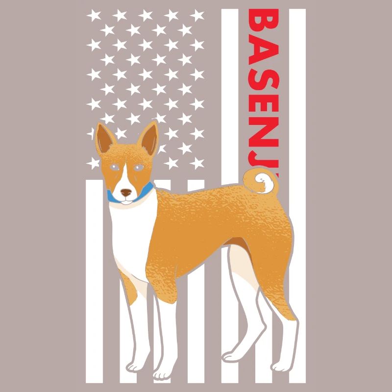 Dog Basenji Us Flag