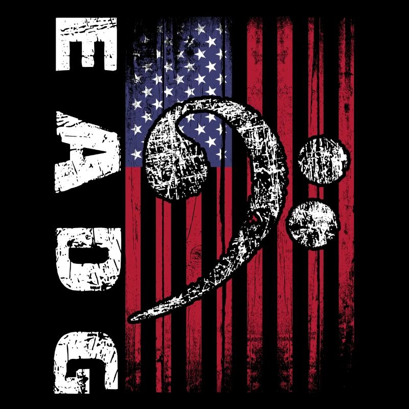 Notes de basse EADG avec drapeau américain