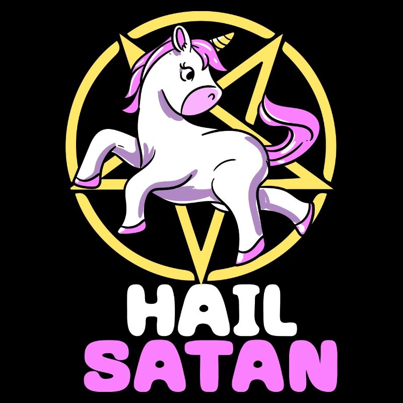 Hail Satan Einhorn Satan Gothik Dämon Pentagramm
