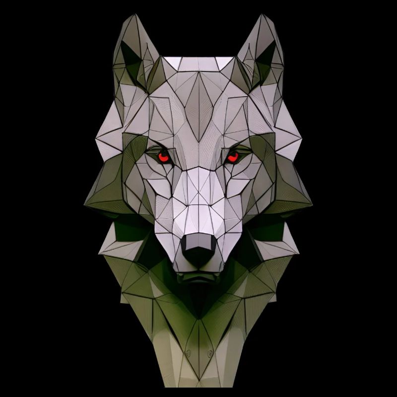 Polygon Design Wolf tête d’animal coloré