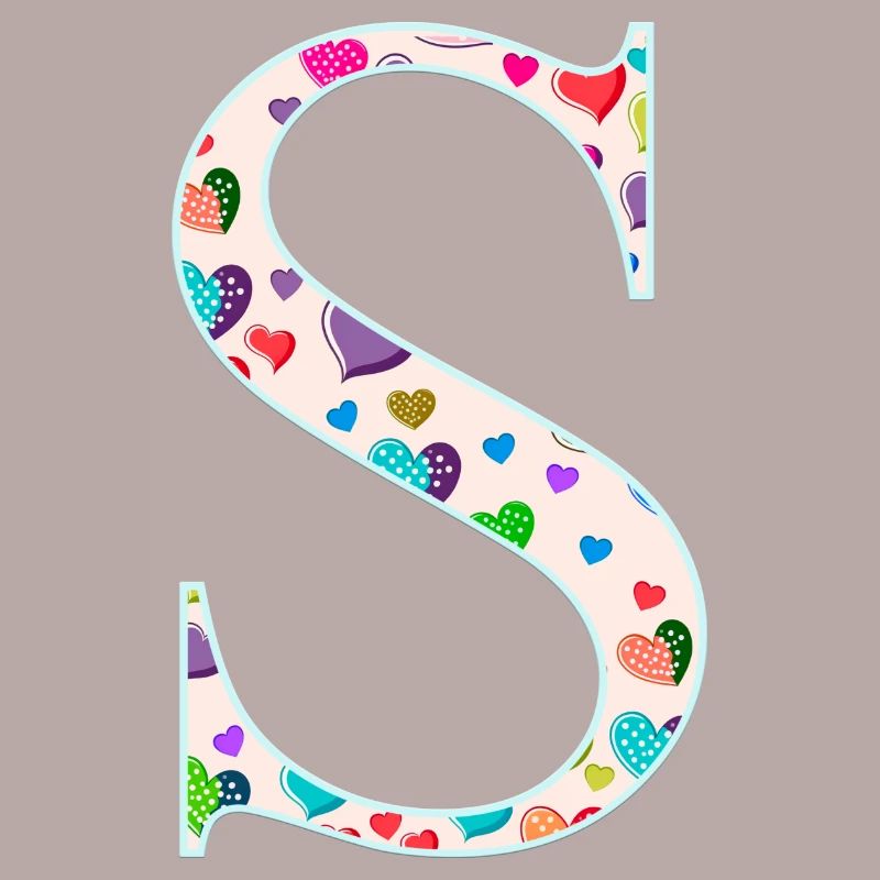 Customizable Monogram S Heart Pattern