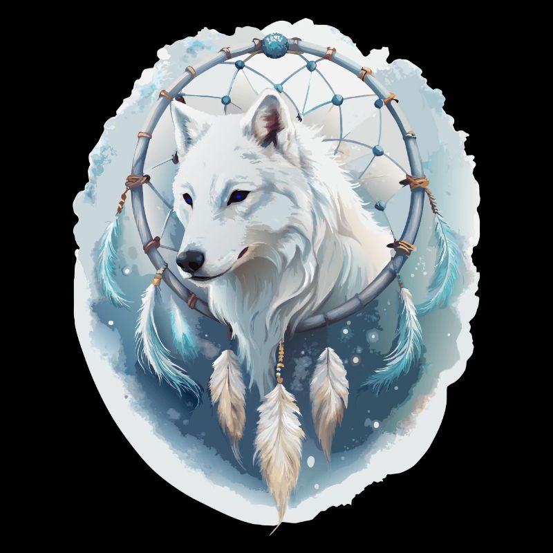 Wolf im Traumfänger - Mystisches Design.