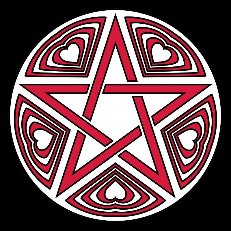 Pentagram heart pattern vector good color selectable