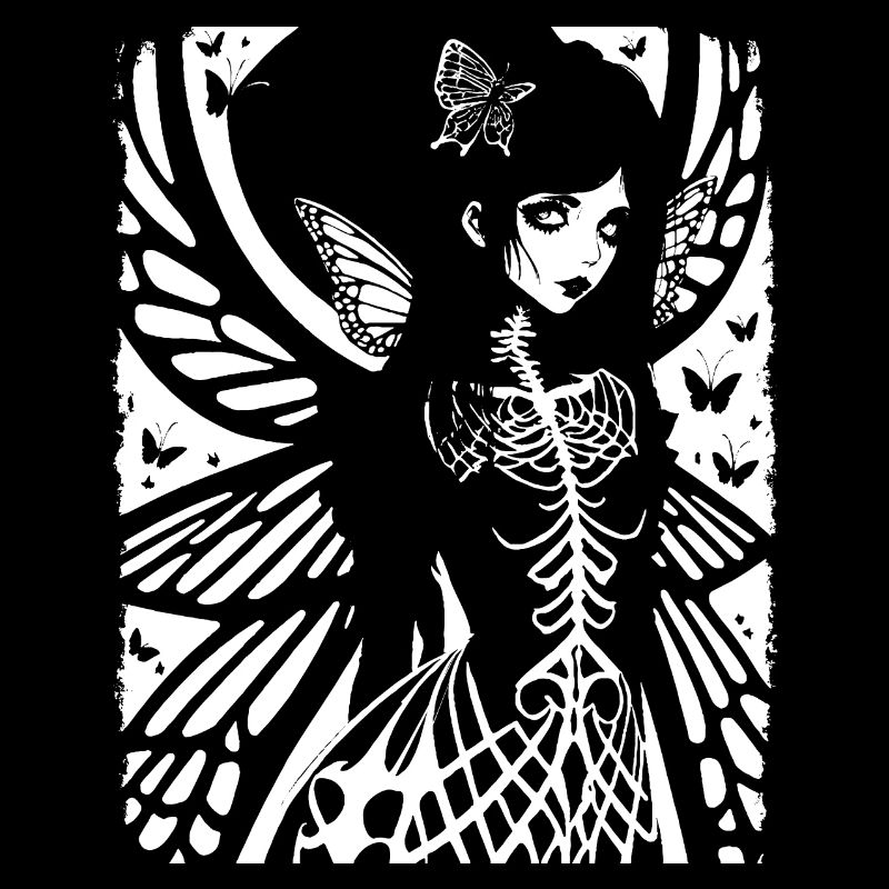 Fairycore Esthétique Squelette Fée Goth Gothique G
