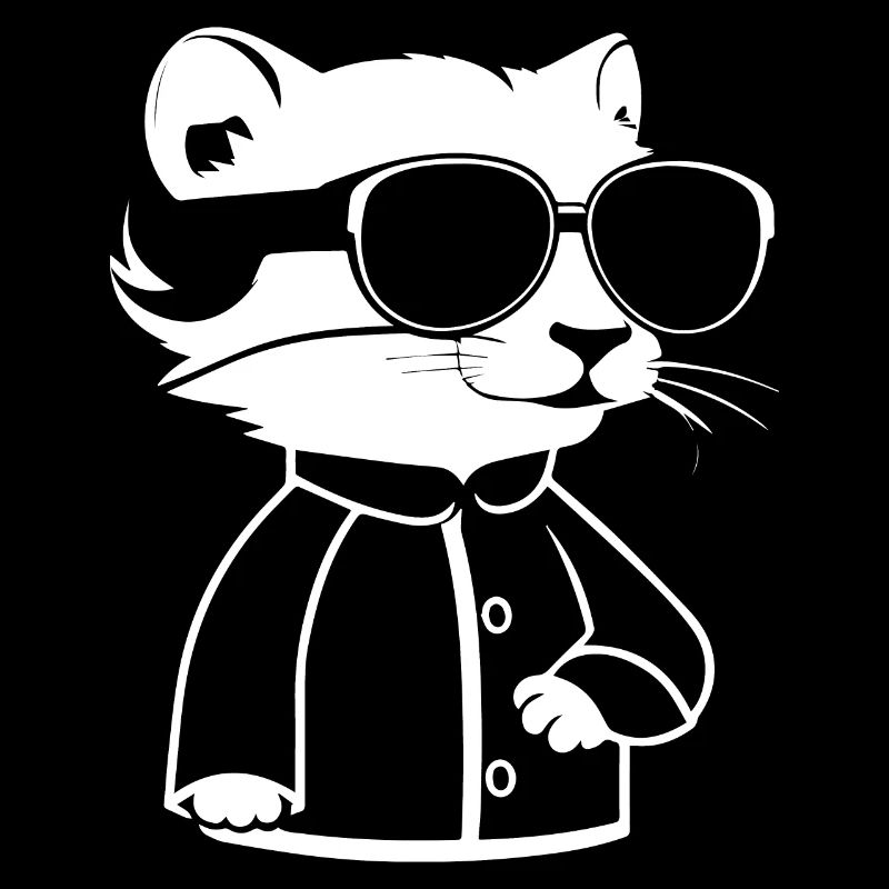 Frettchen mit Sonnenbrille Coole Frettchen