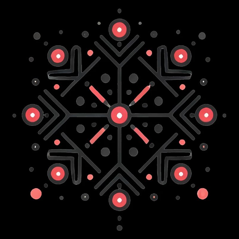 Conception élégante de l’insigne de flocon de neige rouge