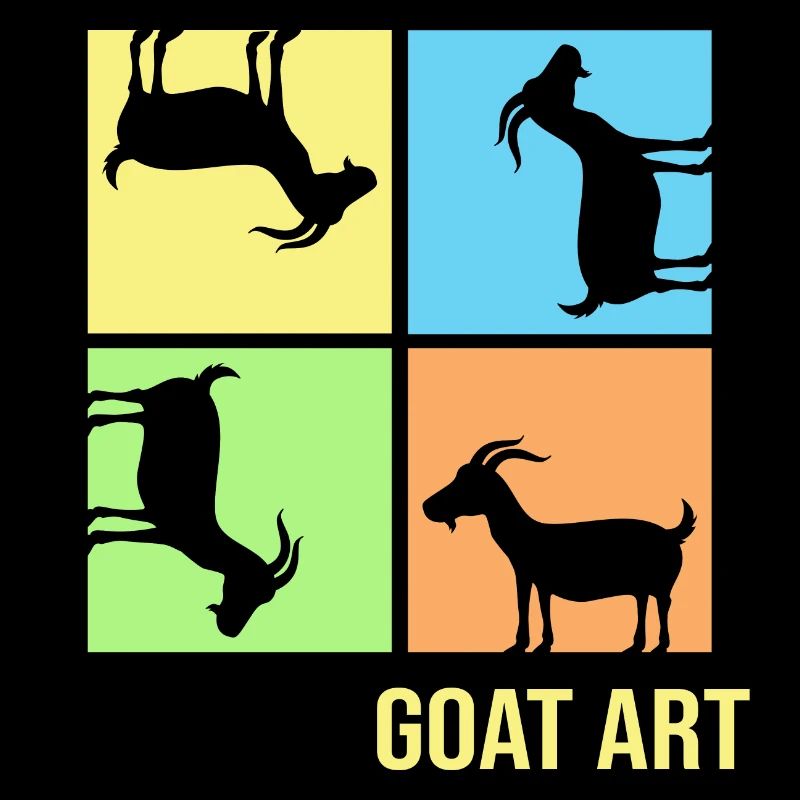 Goat popart Goat pulling posture "goat-art"