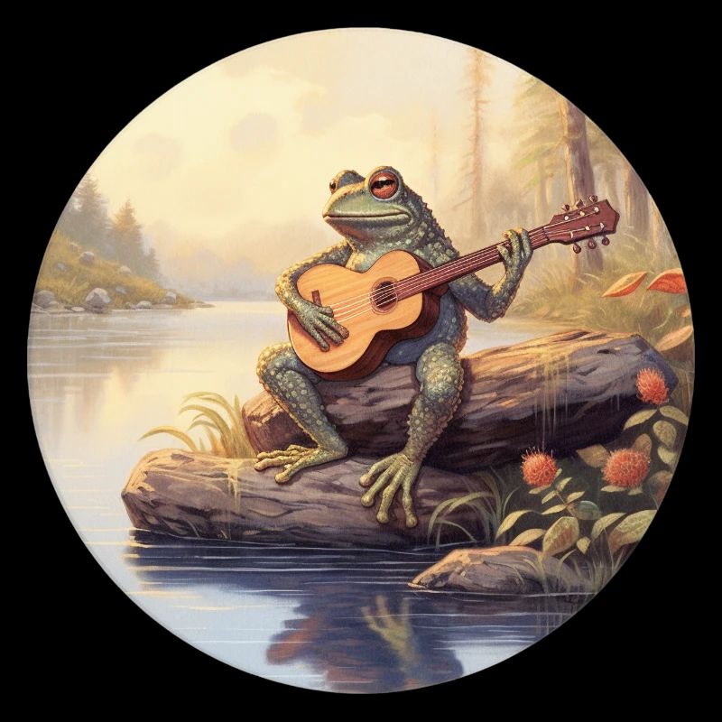 Frog playing banjo
