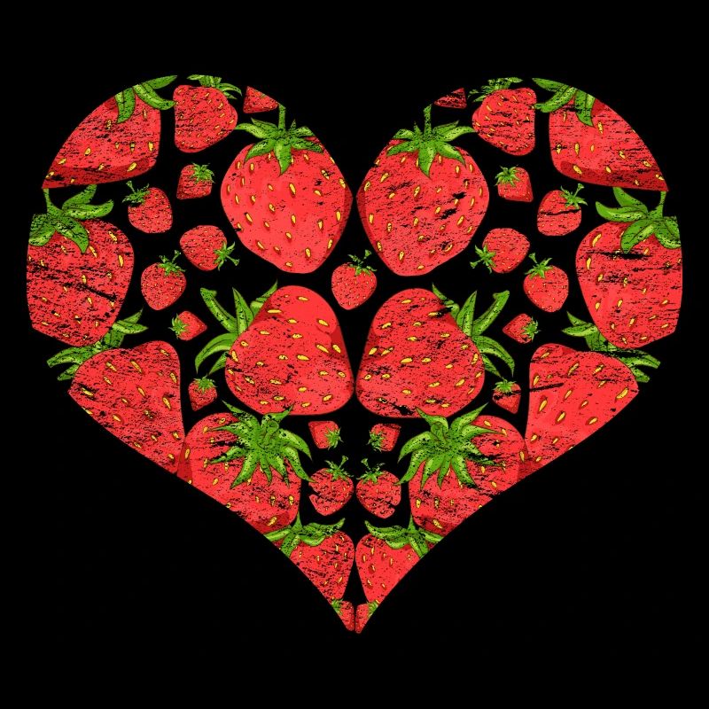Erdbeeren Herz Rote Beeren Obst Geschenk Erdbeere